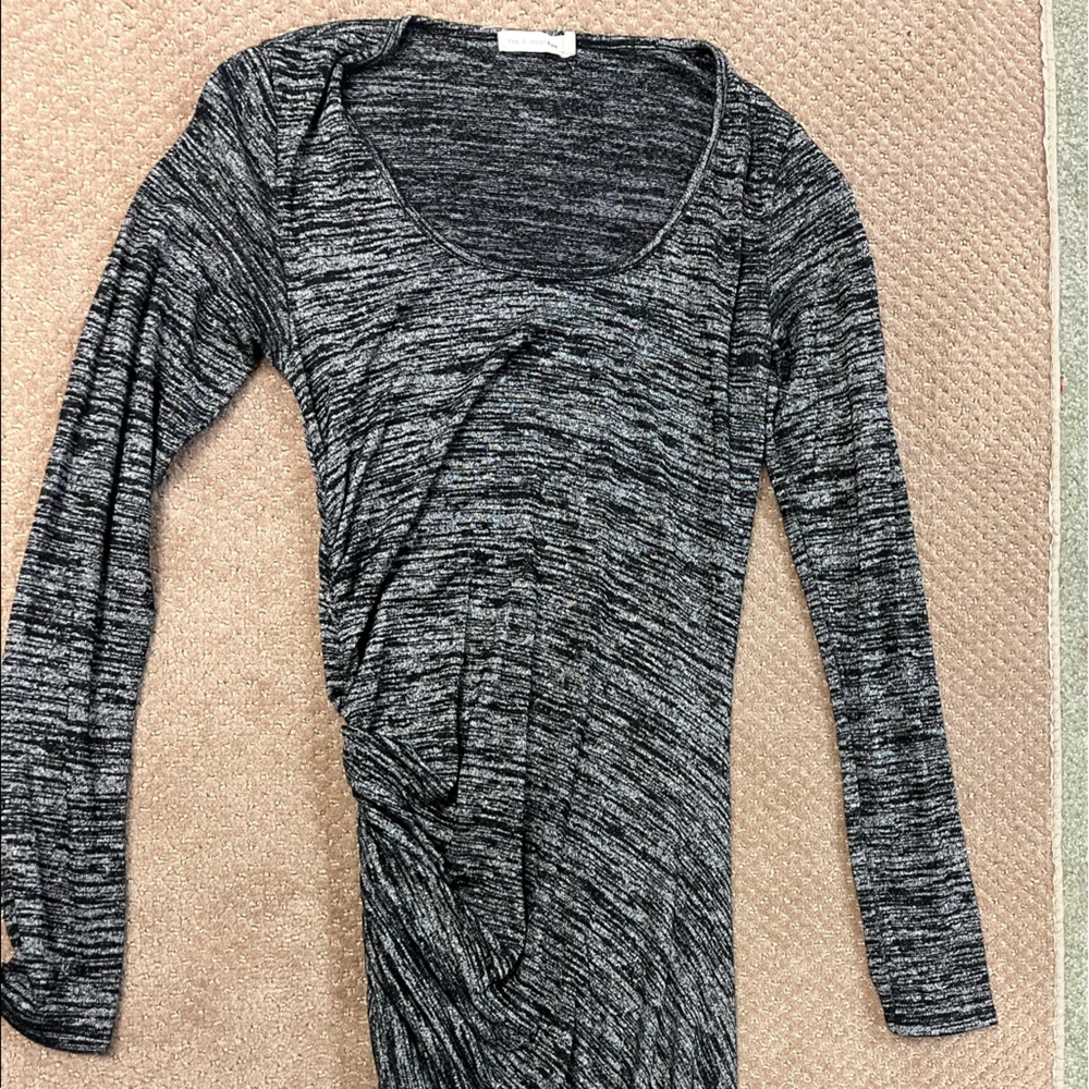 Rag & Bone Striped Knit Dress, Back/White (Size M)